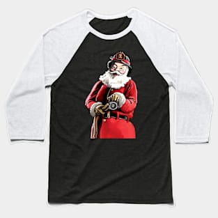 Santa Firefighter Baseball T-Shirt